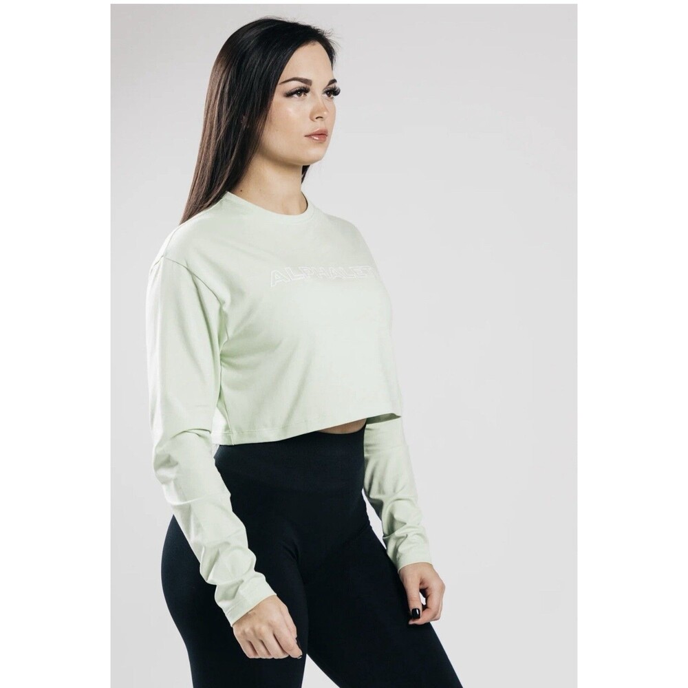 Alphalete Women’s Performance Outlined LS Crop - Frozen Spring, Size Small